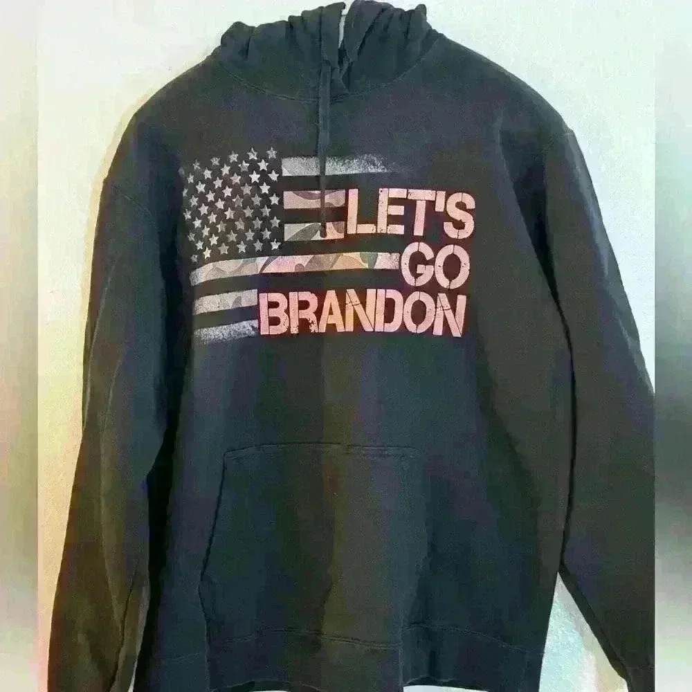 “Let’s Go Brandon” Black and Camo Graphic Hoodie